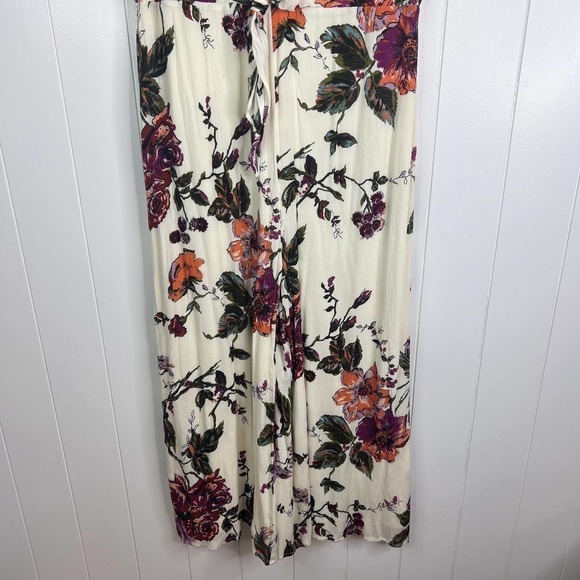 Third Bird Nest Cream and Floral 100% Rayon Flutter Sleeve Jumper SZ L - Picture 4 of 10
